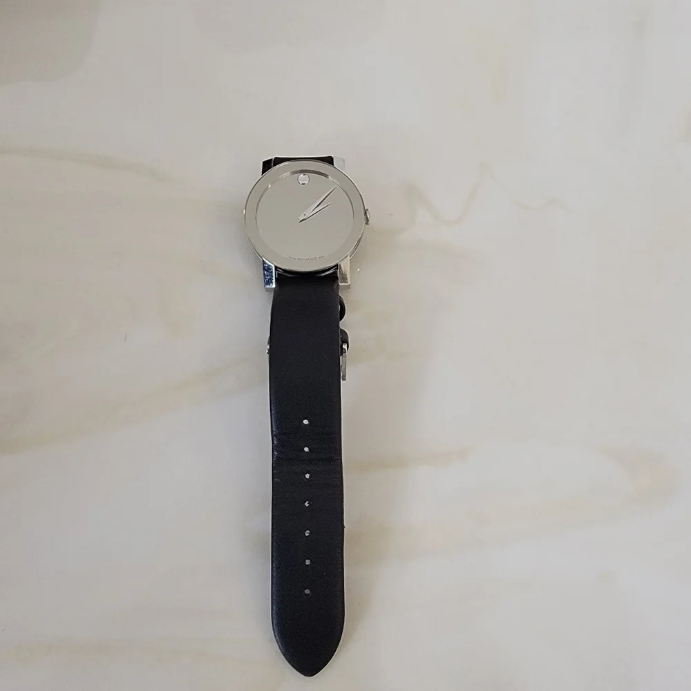 Movado Museum Sleek Black and Silver Watch